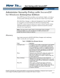 Administer Security Policy with Securezip