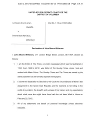 Declaration of John Moore Witherow with Exhibit A