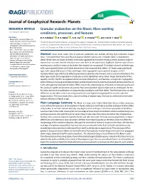 Granular Avalanches on the Moon: Mass-Wasting Conditions