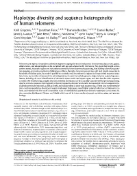 Haplotype Diversity and Sequence Heterogeneity of Human Telomeres