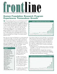 Komen Foundation Research Program Experiences Tremendous Growth