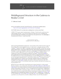 Middleground Structure in the Cadenza to Boulez's Éclat