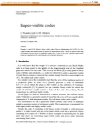Super-Visible Codes