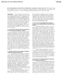 Workshop on the Issue of Martian Meteorites 7027.Pdf