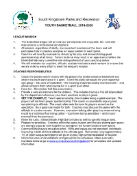 2020 in House Basketball Rules