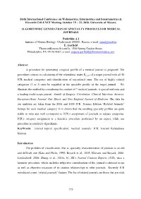 775 Sixth International Conference on Webometrics, Informetrics And