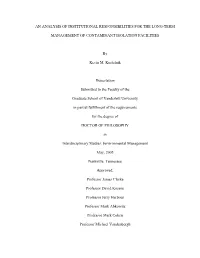 An Analysis of Institutional Responsibilities for the Long-Term