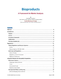 Bioproducts a Framework for Market Analysis