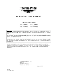 Ecm Operation Manual