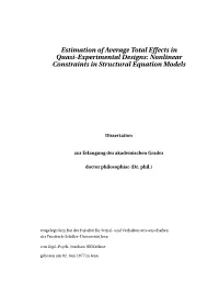 Estimation of Average Total Effects in Quasi-Experimental Designs: Nonlinear Constraints in Structural Equation Models