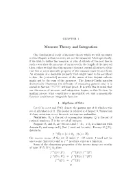 Measure Theory and Integration