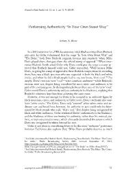 Performing Authenticity “In Your Own Sweet Way”