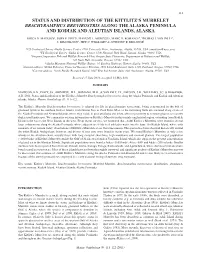 Status and Distribution of the Kittlitz's Murrelet Along the Alaska