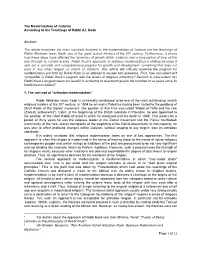 The Modernization of Judaism According to the Teachings of Rabbi A.I