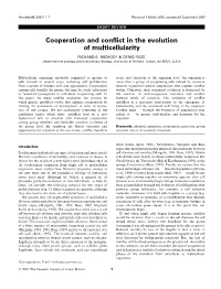 Cooperation and Conflict in the Evolution of Multicellularity