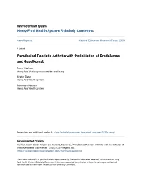 Paradoxical Psoriatic Arthritis with the Initiation of Brodalumab and Guselkumab