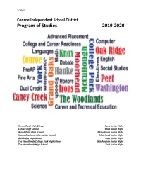 Program of Studies 2019-2020