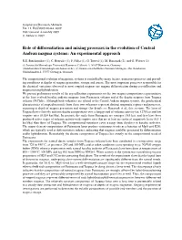 Role of Differentiation and Mixing Processes in the Evolution of Central Andean Magma Systems: an Experimental Approach