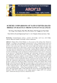 Scheme Comparisons of Nanpan River Grand Bridge on Railway from Yunnan to Guangxi