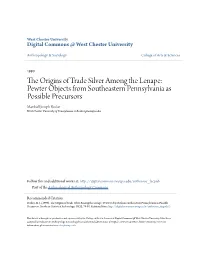 The Origins of Trade Silver Among the Lenape: Pewter Objects From