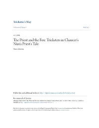 The Priest and the Fox: Tricksters in Chaucer's Nun's Priest's Tale