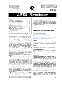AEES Newsletter