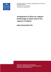 Comparison of Direct Air Capture Technology to Point Source CO2