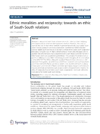Ethnic Moralities and Reciprocity: Towards an Ethic of South-South Relations Jozon a Lorenzana