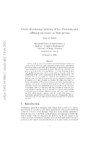 Finite Dimensional Systems of Free Fermions and Diffusion Processes
