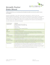 Growth Factor Data Sheet