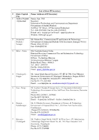 List of State IT Secretary