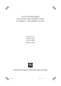 Post-War Regimes and State Reconstruction in Liberia and Sierra Leone
