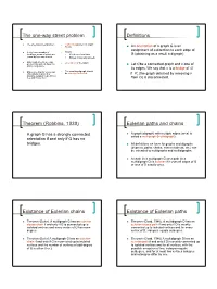 The One-Way Street Problem Definitions Theorem