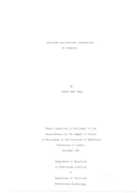 SCHOOLING and NATIONAL INTEGRATION in CAMEROON by GRACE MARY ELAD Thesis Submitted in Fulfilment of the Requirements for The