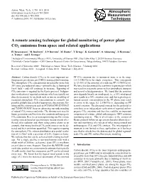A Remote Sensing Technique for Global Monitoring of Power Plant CO2 Emissions from Space and Related Applications