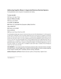 Addressing Cognitive Biases in Augmented Business Decision Systems Human Performance Metrics for Generic AI-Assisted Decision Making