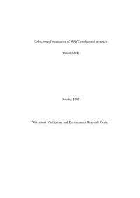 Collection of Summaries of WAVE Studies and Research (Fiscal 2004) October 2005 Waterfront Vitalization and Environment Research
