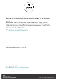Developing a Standardized Definition of Ecosystem Collapse for Risk Assessment