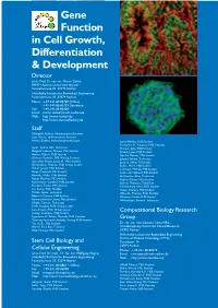 Gene Function in Cell Growth, Differentiation & Development