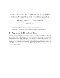Online Appendix for Revisiting the Relationship Between Competition and Price Discrimination