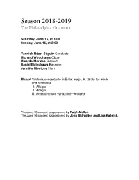 Season 2018-2019 the Philadelphia Orchestra