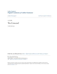 The Concord That Lutherans Can' T Afford to Lose Freedom Nating Committees and Such Groups