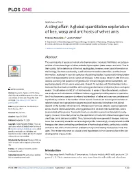 A Global Quantitative Exploration of Bee, Wasp and Ant Hosts of Velvet Ants