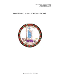 NET Framework Guidelines and Best Practices