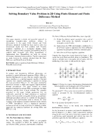 Solving Boundary Value Problem in 2D Using Finite Element and Finite Difference Method