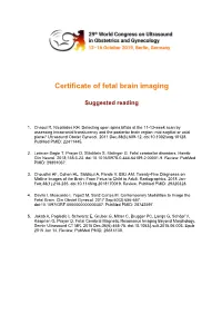 Certificate of Fetal Brain Imaging