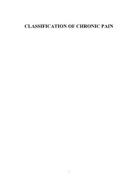 Classification of Chronic Pain