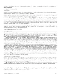 CONDUCTIVE KERATOPLASTY: a RADIOFREQUENCY-BASED TECHNIQUE for the CORRECTION of HYPEROPIA by Marguerite B