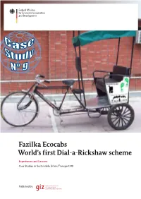 Fazilka Ecocabs World's First Dial-A-Rickshaw Scheme