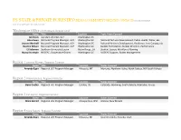 Forest Service State & Private Forestry Contacts List
